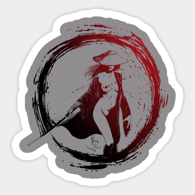 Samurai Girl Sticker by Hellustrations